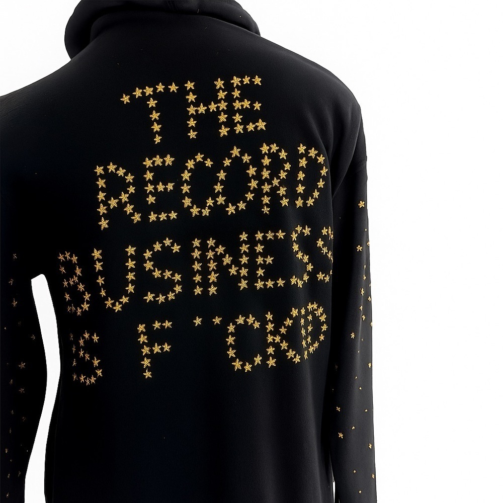 Butch Walker Tour Hoodie XS Black Gold Star Print Rare Show Only 2008 Tour Merch - Picture 3 of 5